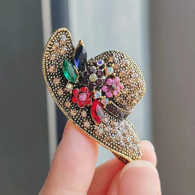 Aba Rhinestone Brooch Pin