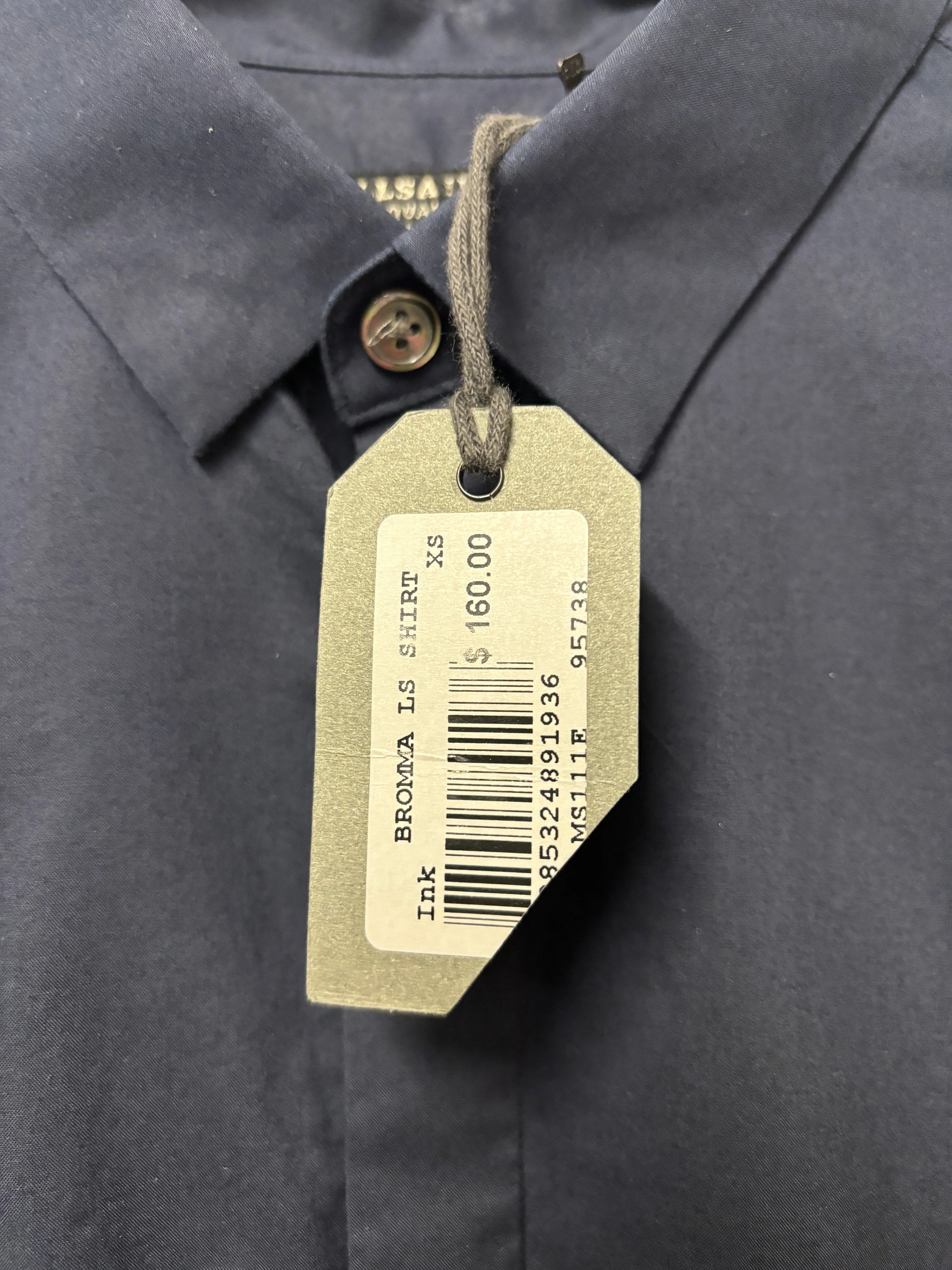 AllSaints Navy Cotton Shirt Extra Small