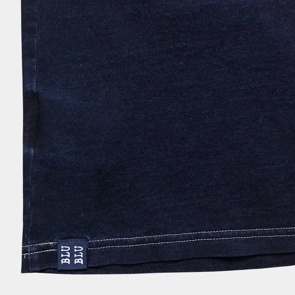 BZEN BLU BLU - M.3200 SHIMIZU REGULAR FIT 3 BUTTON INDIGO JERSEY HENLEY-180GSM-E1 500 LAKE