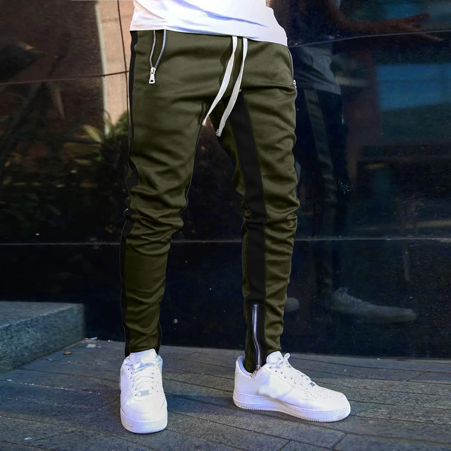 Cargo Trousers for Men Slim Jogger Pants Tapered Athletic Sweatpants for Jogging Running Exercise Gym Workout Mens