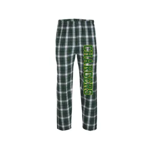Charlotte Wood Middle School Spirit Wear 2024-25 On Demand-Boxercraft Adult Flannel Pants On-Demand Chargers Logo