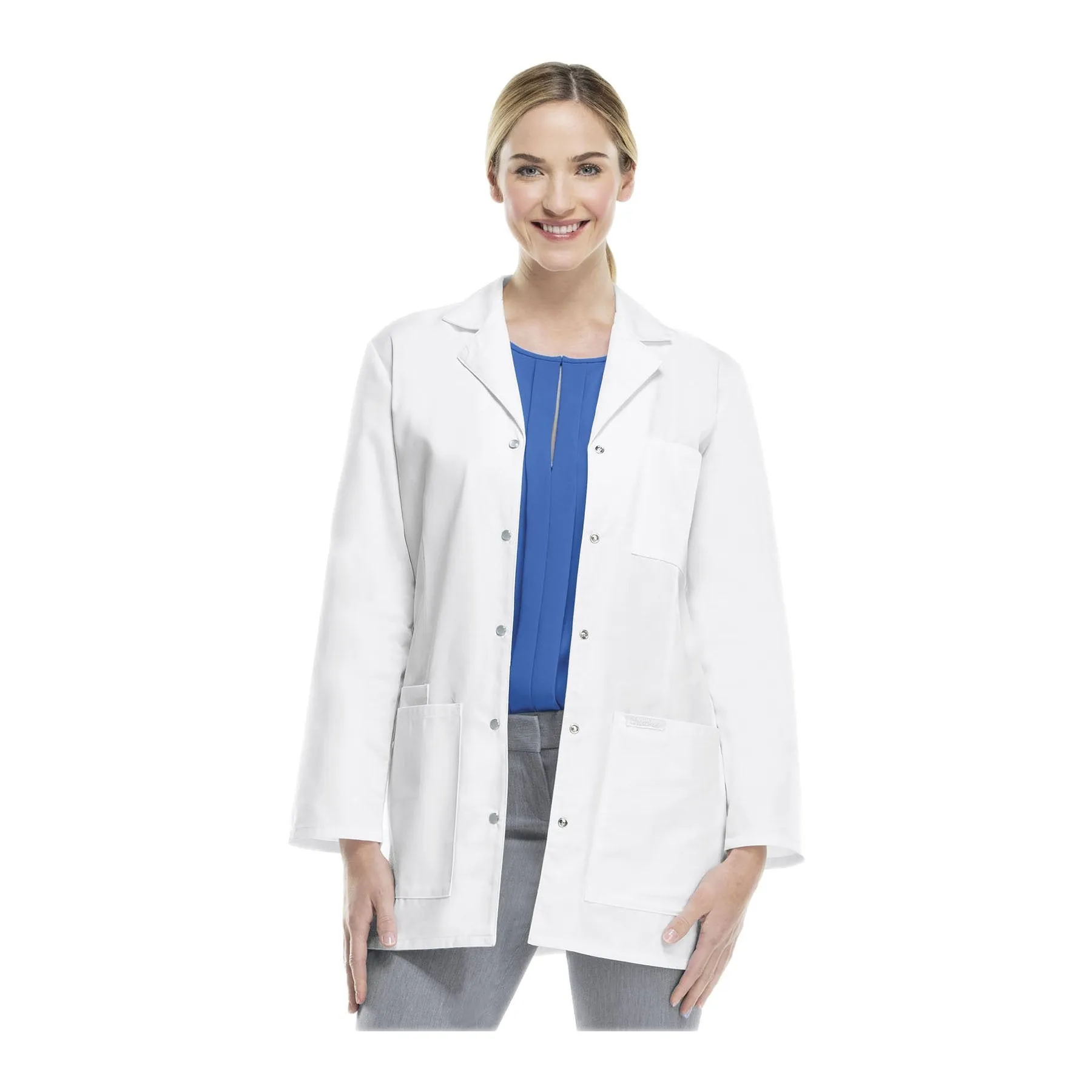 Cherokee Professional Whites 32" Snap Front Lab Coat White