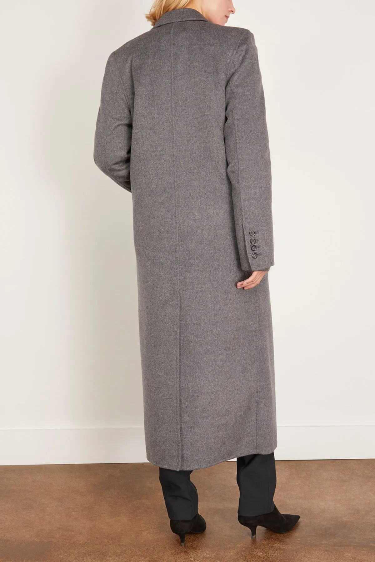 Classic Double Coat in Mid Grey Melange
