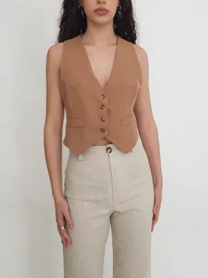 CLASSIC VEST  handmade // dark camel