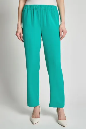 Crepe de Chine Straight-Leg Pants