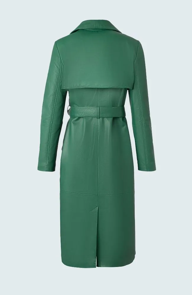 Double Breasted Leather Trench