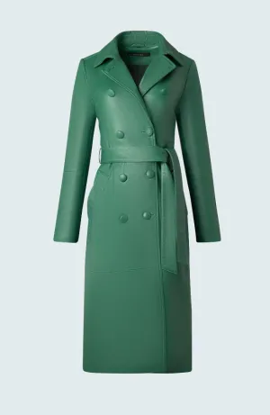 Double Breasted Leather Trench