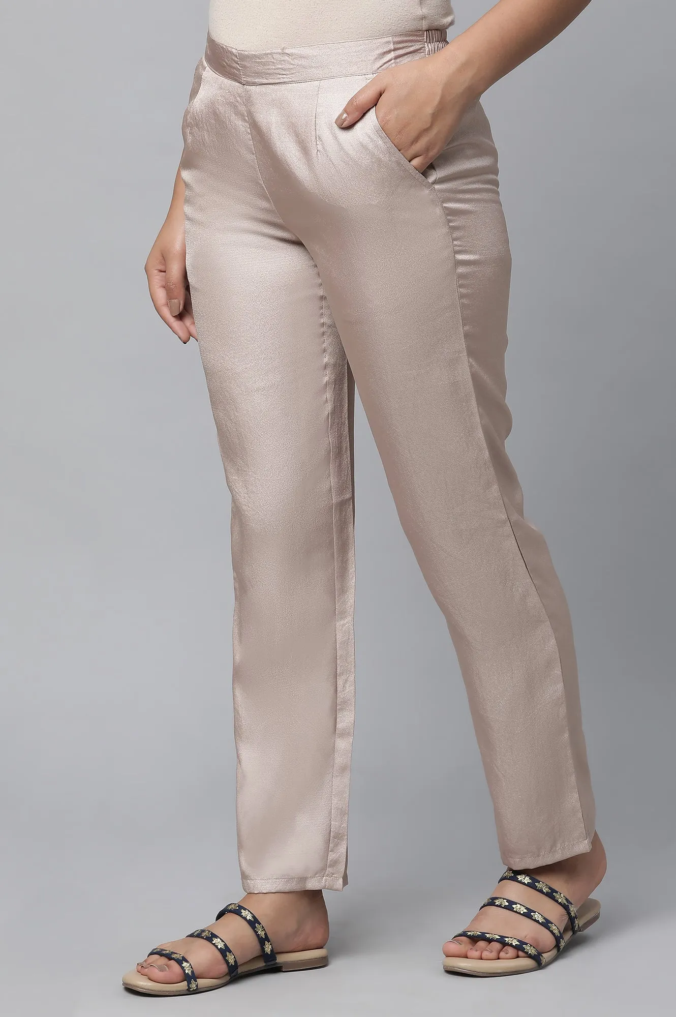 Gold Cuban Pants in Korean Satin