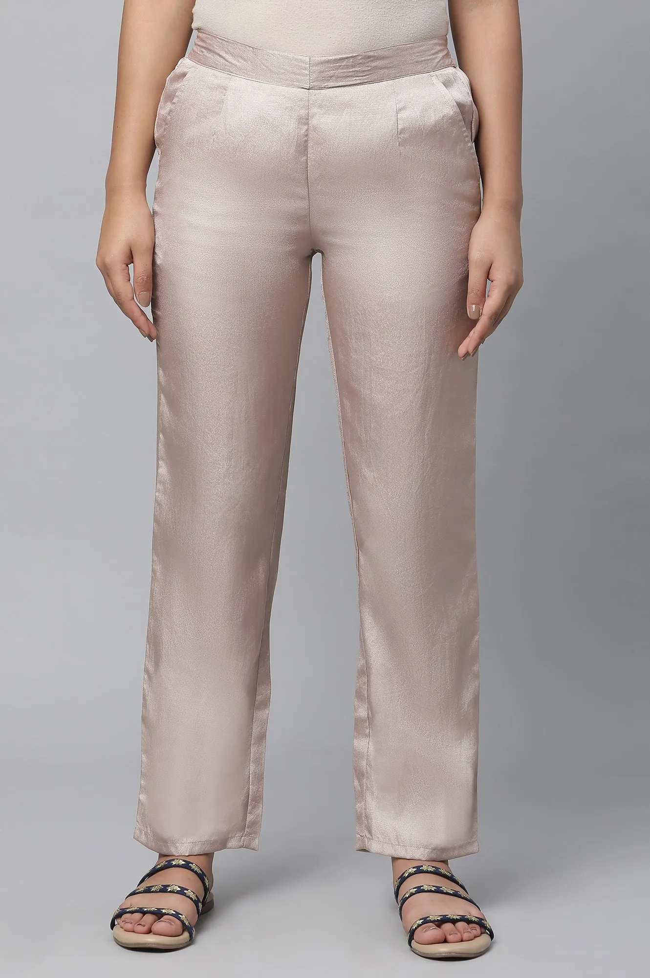 Gold Cuban Pants in Korean Satin