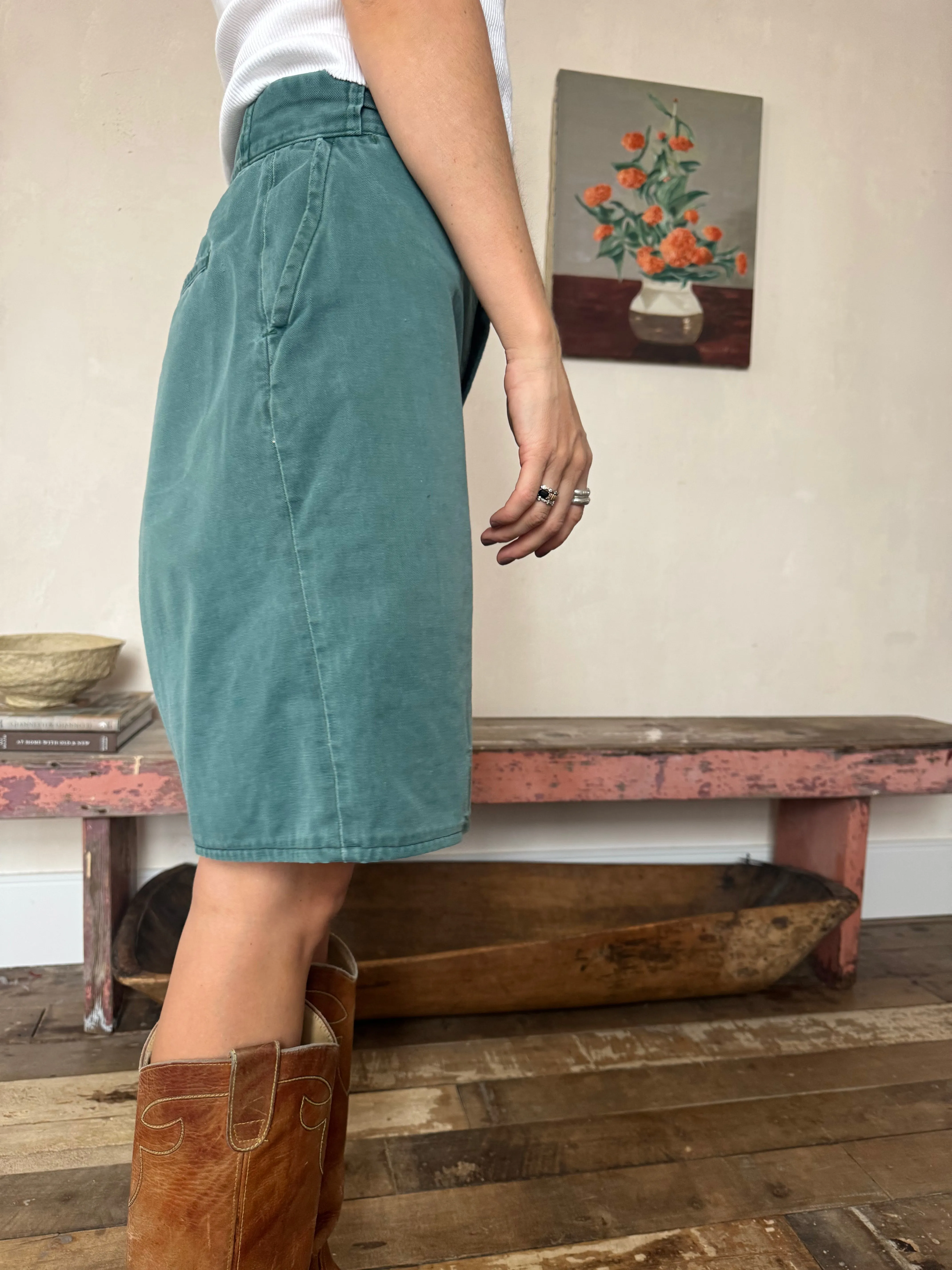 Green Khaki Workwear Shorts