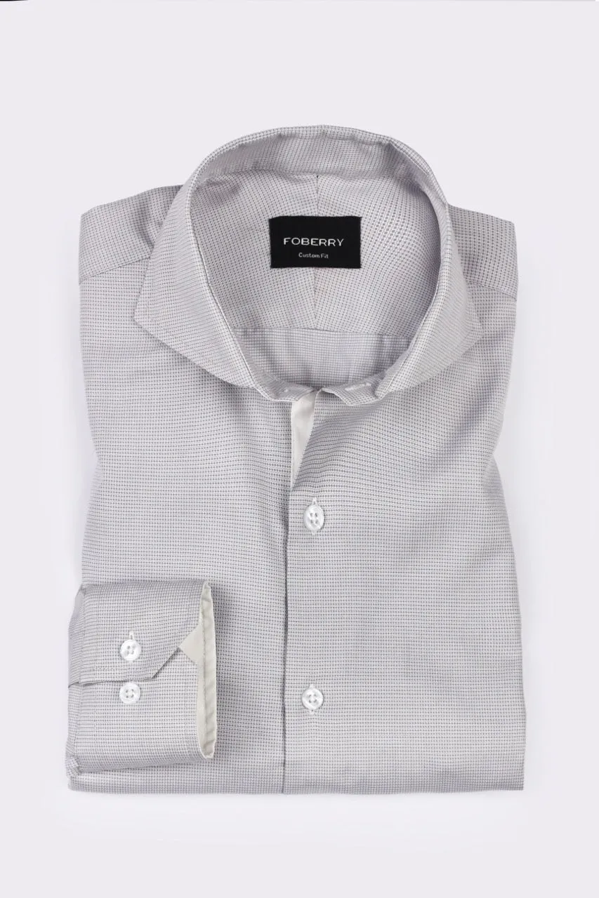Grey Self Structured Shirt