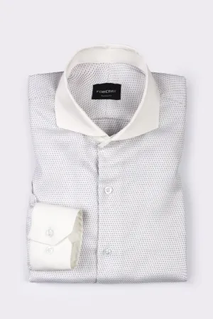 Grey White Structured Shirt
