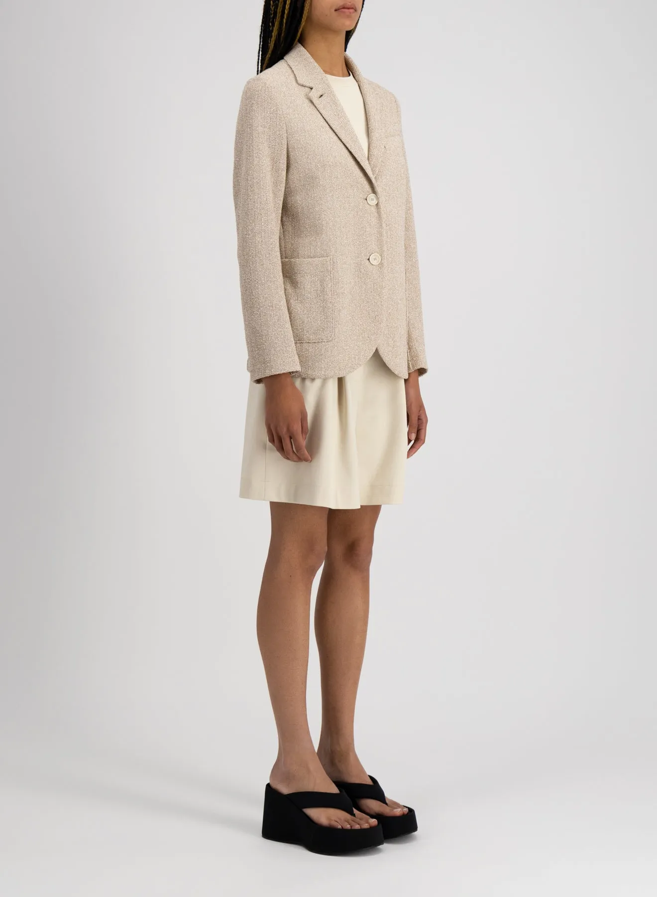 Harris Wharf London bicolour frise Blazer White/Beige