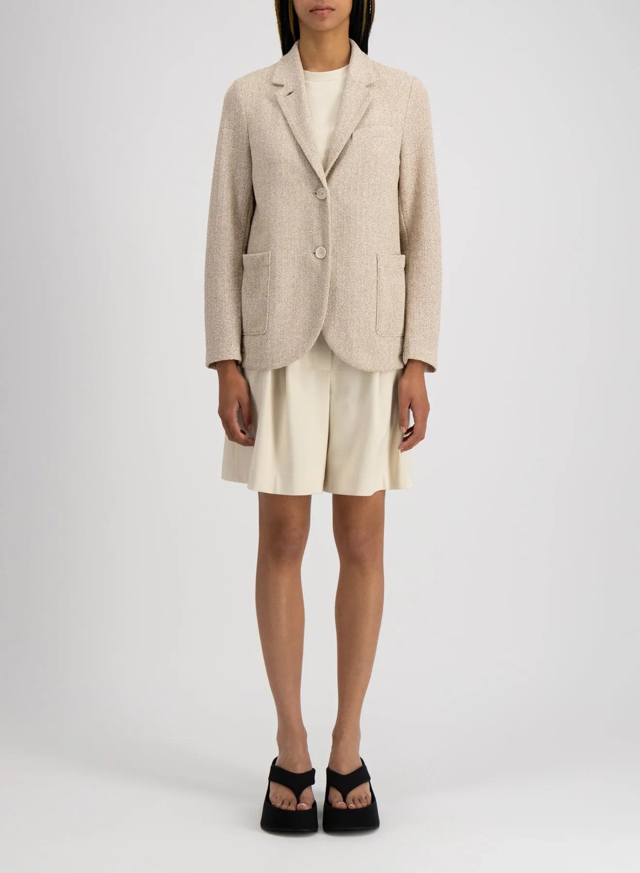 Harris Wharf London bicolour frise Blazer White/Beige