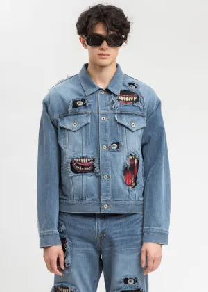 Indigo Recycle Denim Monster Repair Jacket