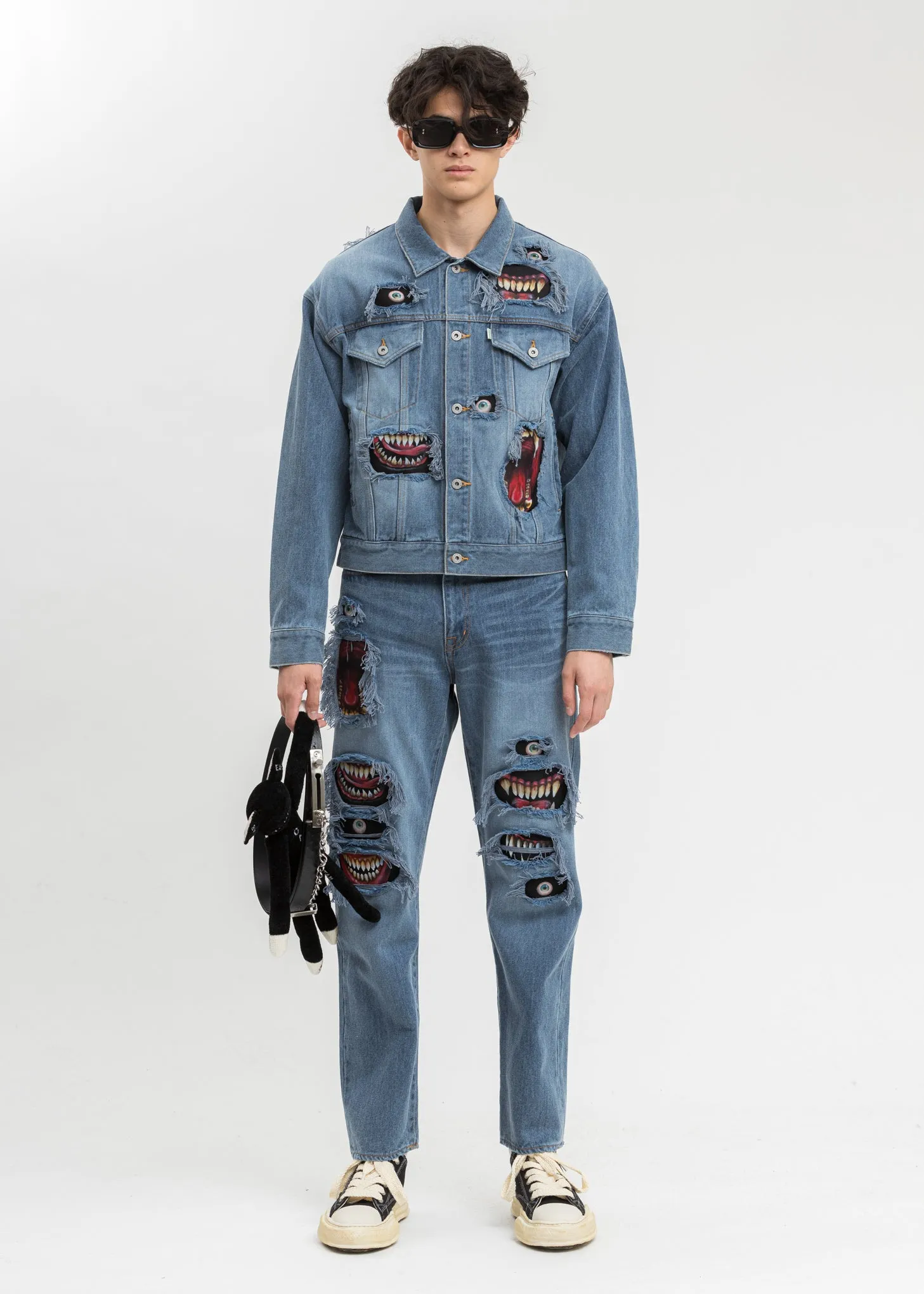 Indigo Recycle Denim Monster Repair Jacket