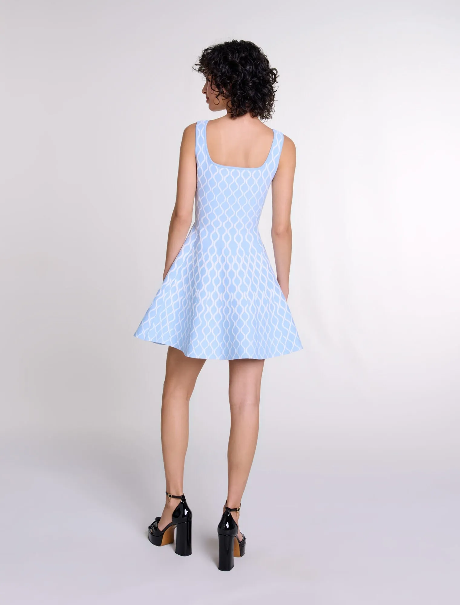 Jacquard knit short dress