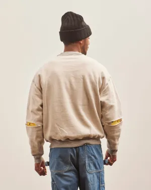 Kapital Knit Reversible Elbow-Rip SWT CONEYBOWY, Ecru/Gray