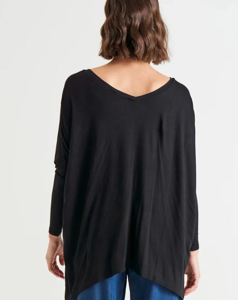 Kyoto V Neck Tee - Black
