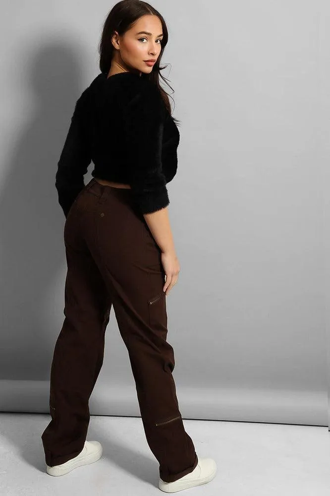 Low Rise Zipped Cargo Trousers