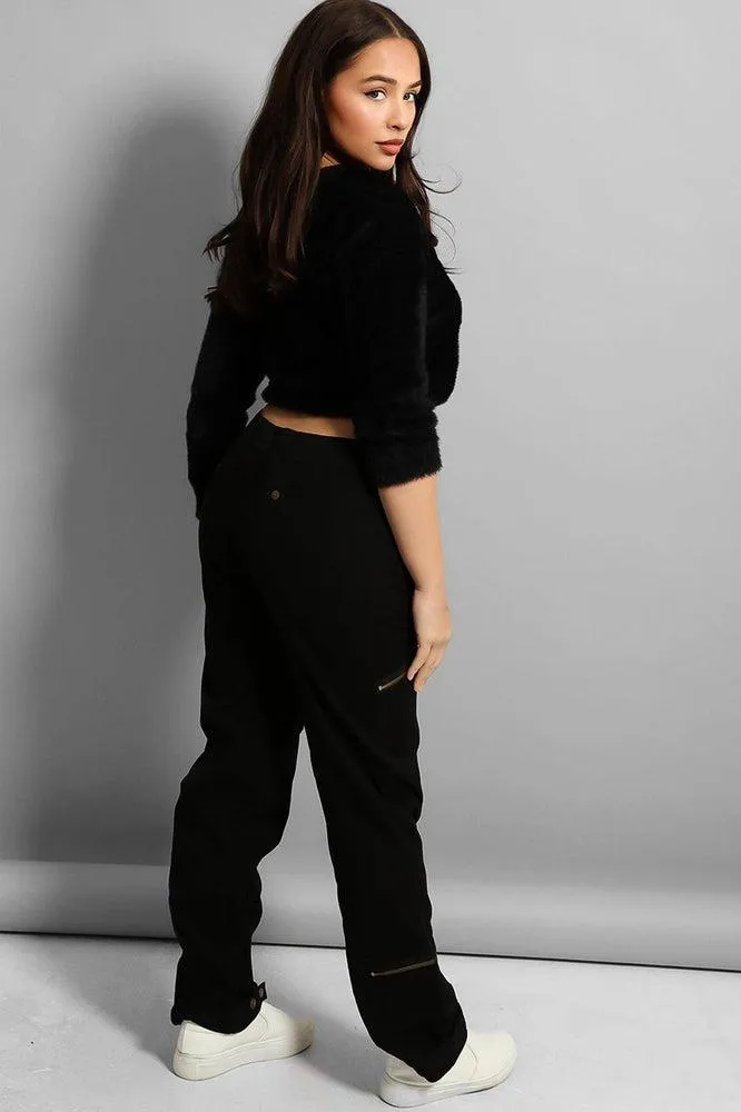 Low Rise Zipped Cargo Trousers