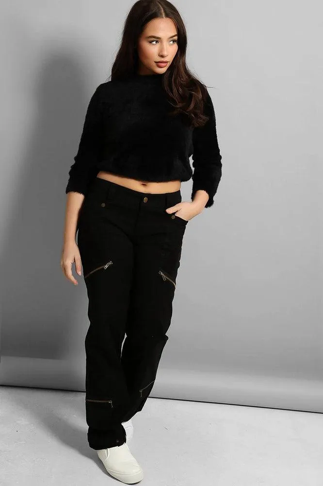 Low Rise Zipped Cargo Trousers