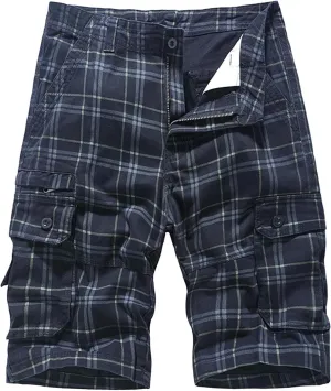 Men's Camo Summer Cargo Shorts Casual Fashion Elastic Waist Button Summer Outdoor Shorts Slim Fit Tactical Work Pants