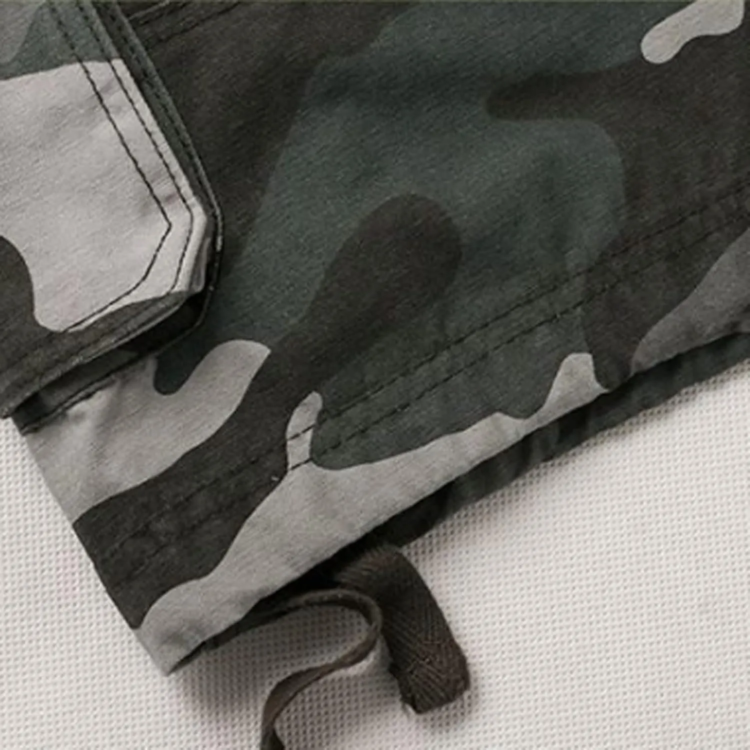 Men's Camo Summer Cargo Shorts Casual Fashion Elastic Waist Button Summer Outdoor Shorts Slim Fit Tactical Work Pants