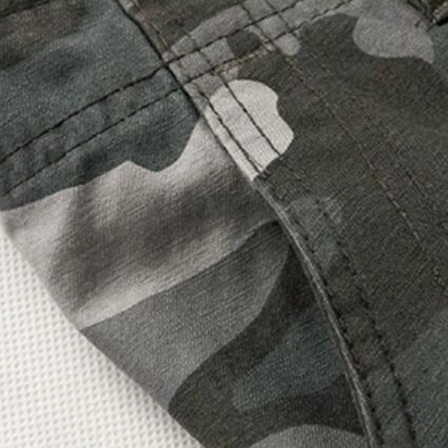 Men's Camo Summer Cargo Shorts Casual Fashion Elastic Waist Button Summer Outdoor Shorts Slim Fit Tactical Work Pants