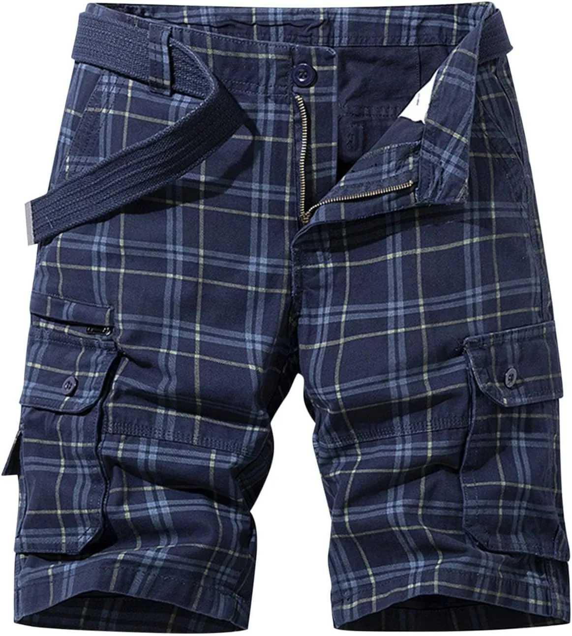 Men's Camo Summer Cargo Shorts Casual Fashion Elastic Waist Button Summer Outdoor Shorts Slim Fit Tactical Work Pants