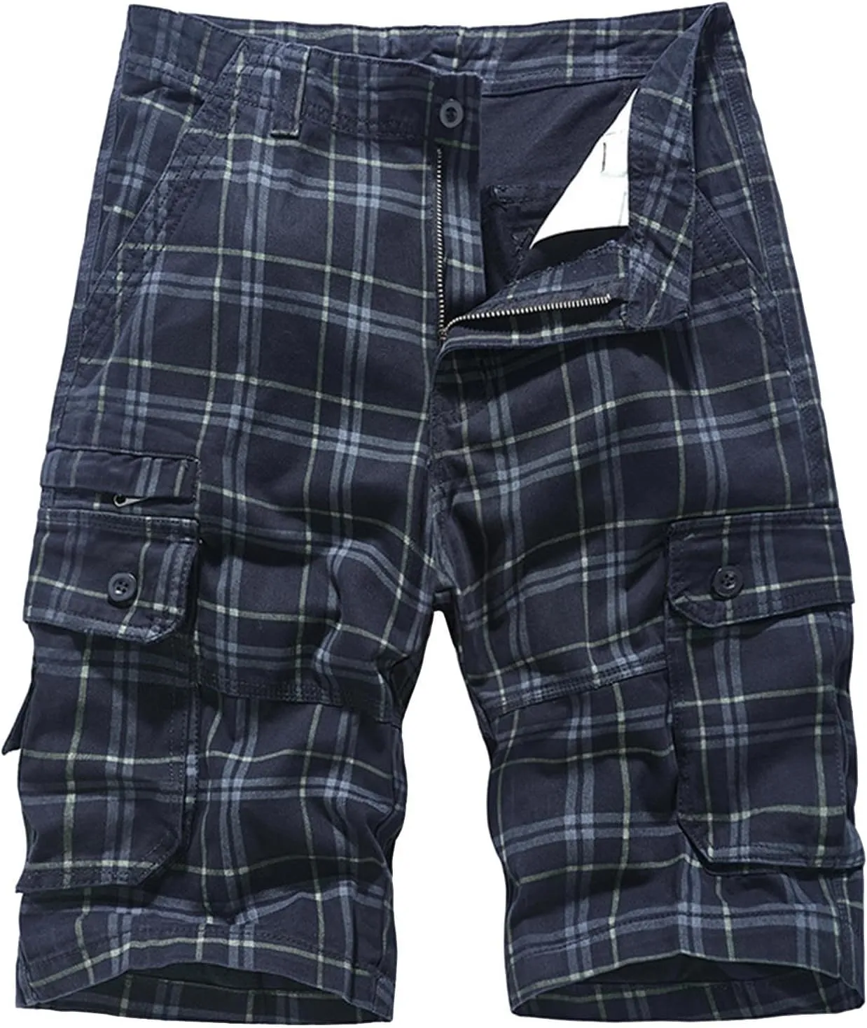 Men's Camo Summer Cargo Shorts Casual Fashion Elastic Waist Button Summer Outdoor Shorts Slim Fit Tactical Work Pants