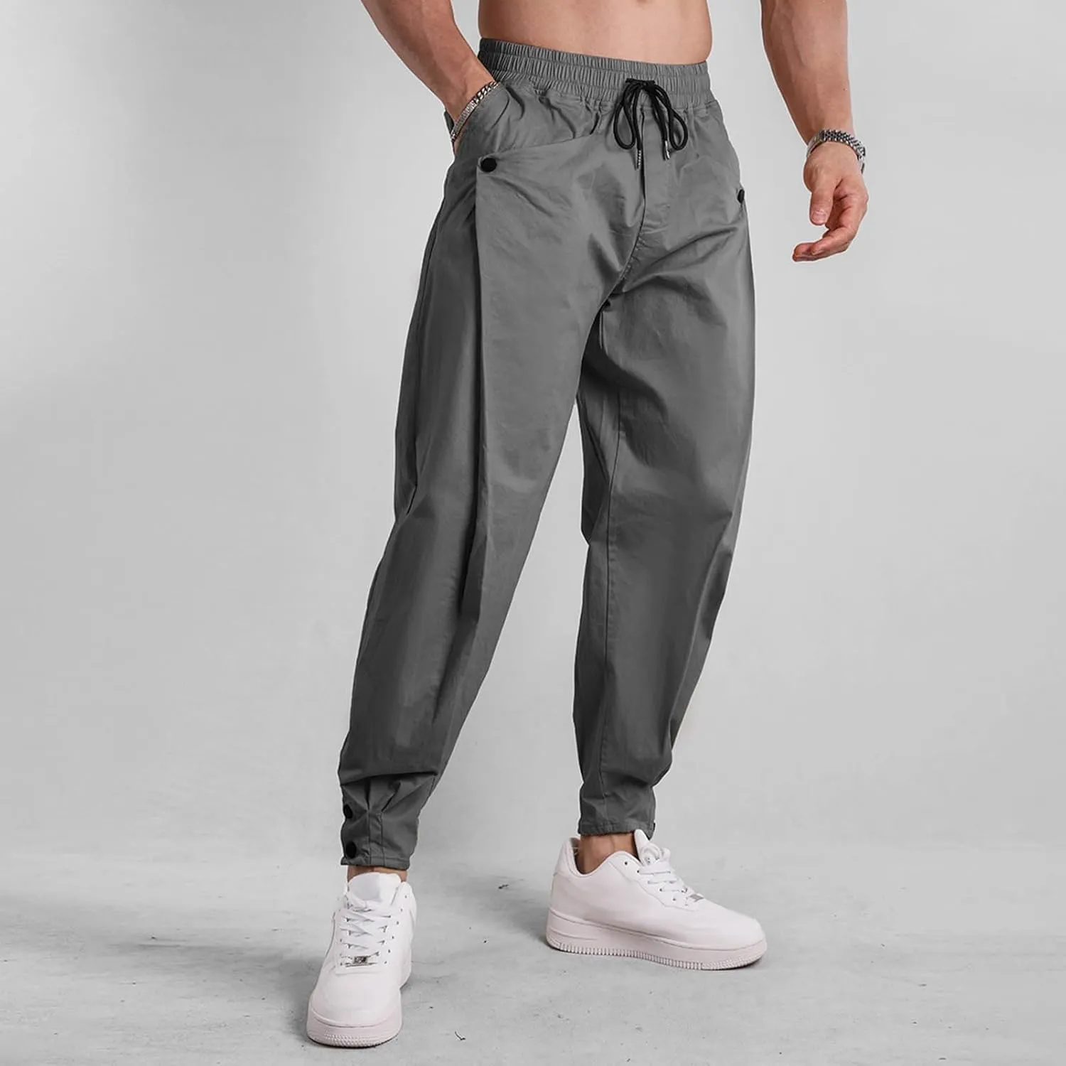Men's Cargo Pants Hiking Pants for Men Lightweight Slim-Fit Multi-Pocket Men's Trousers