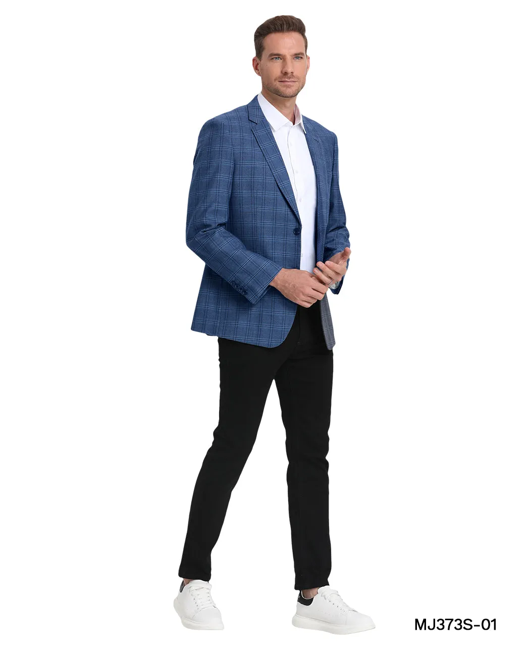 Men’s Plaid Slim-Fit Blazer with Notch Lapel – A Perfect Blend of Elegance &amp; Modern Style | D&amp;K Menswear
