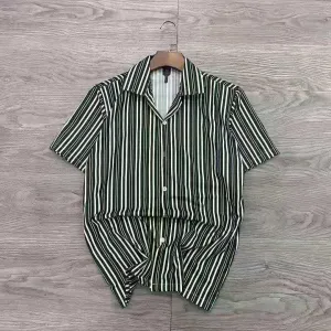 Men'S Short Sleeves Stripes Casual Hawaiian Shirt-