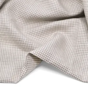 Mini Gingham Yarn Dyed Linen - Pebble