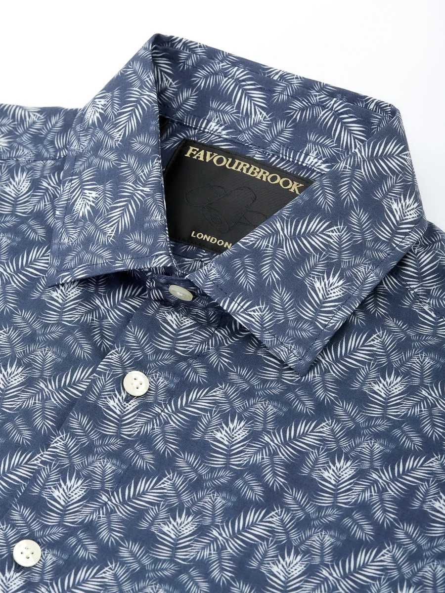 Navy Fern Cotton Oratory Shirt