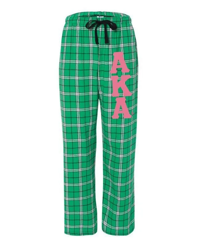 Pajama Pants with Sewn-On Letters