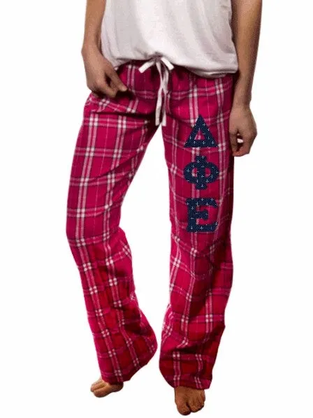 Pajama Pants with Sewn-On Letters