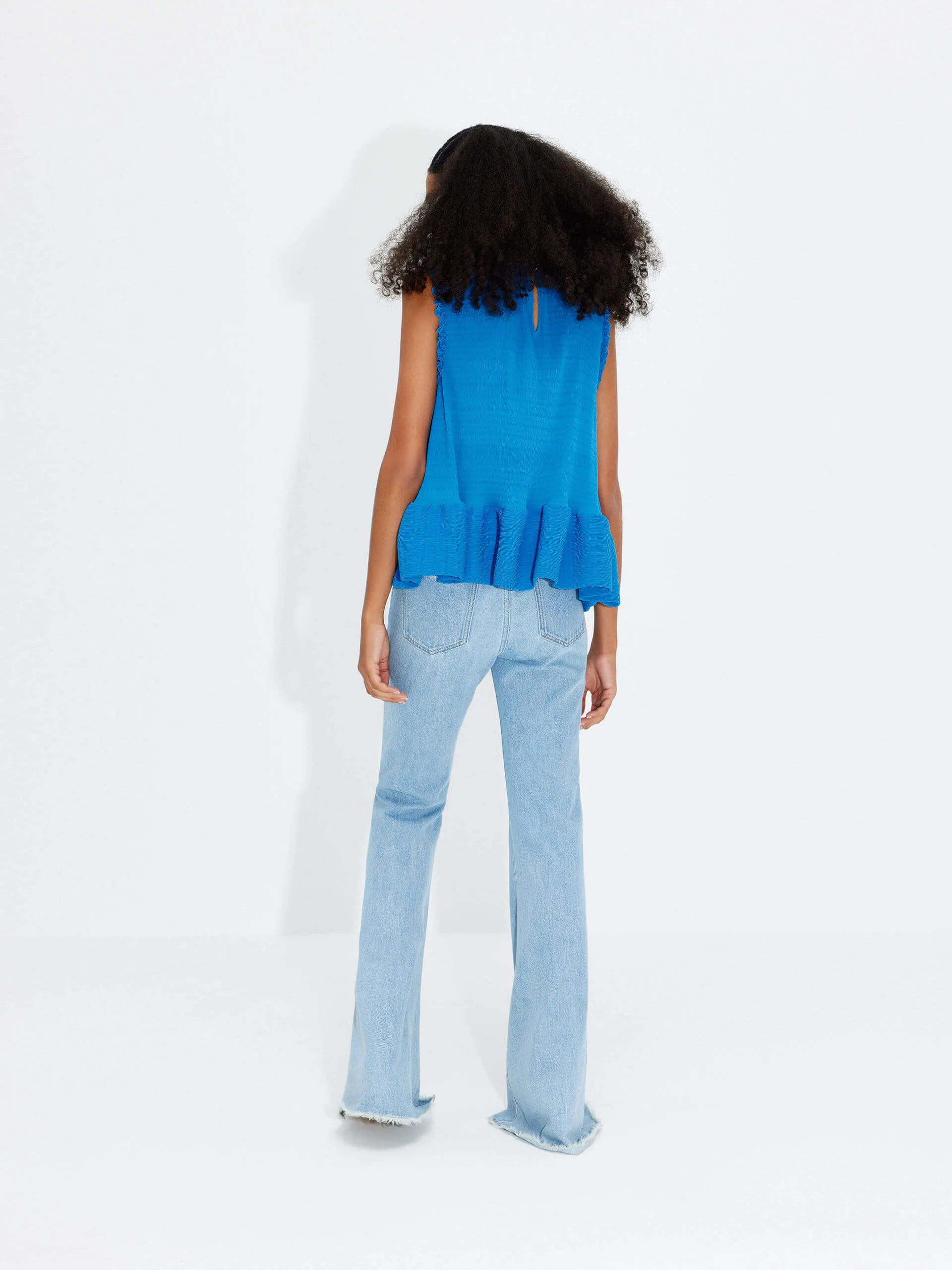 Structured Ruffle Tank Top