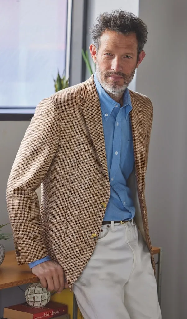 TAN/BROWN HOUNDSTOOTH SPORT COAT