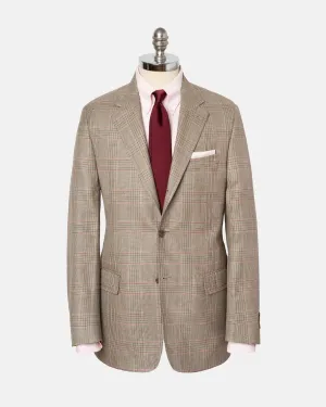 TAN/OLIVE/PINK GLENPLAID SPORT COAT