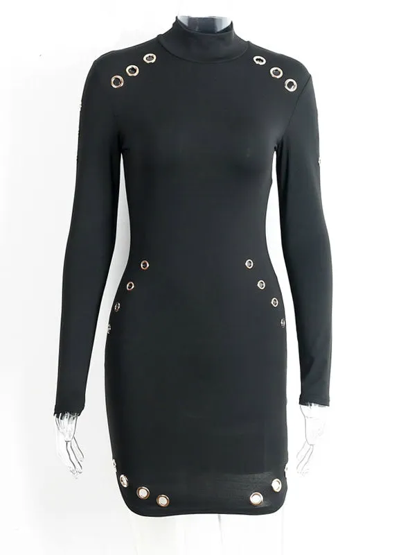 TastyHottie - Slim Long Sleeve Black Dress Elegant Party Short Dress