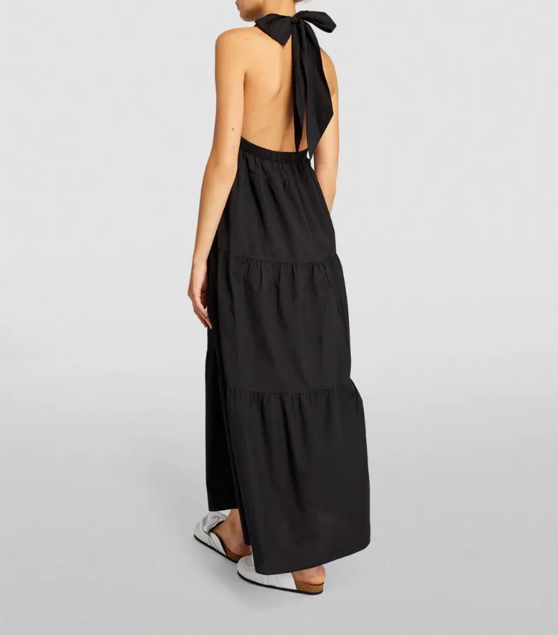 THEORY "Tiered Bow Halter" Maxi Dress