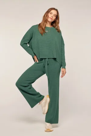 Waffle Knit Lounge Pant - Green