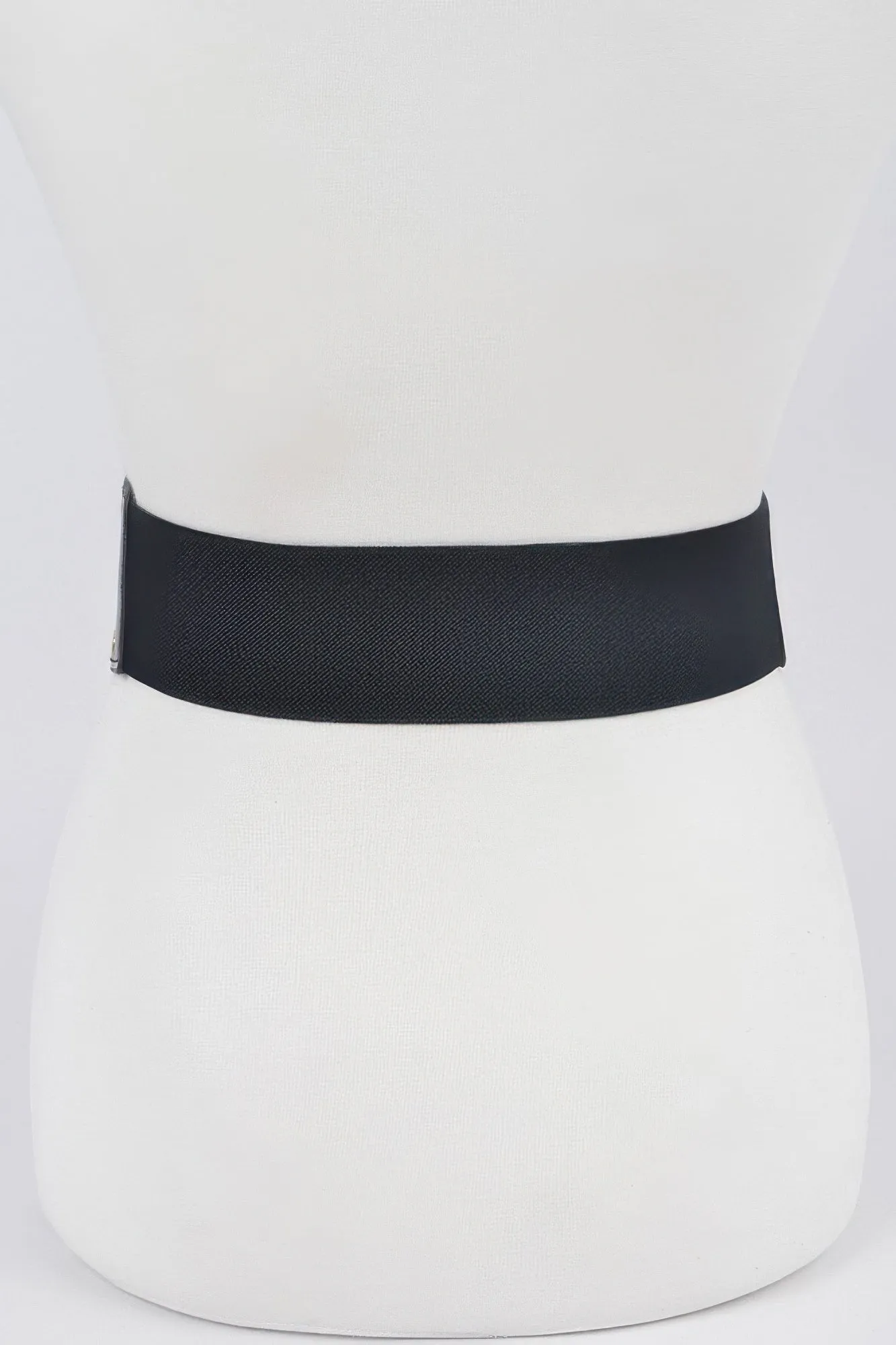 Wide Corset-Style Stretch Belt with Eyelet Studs