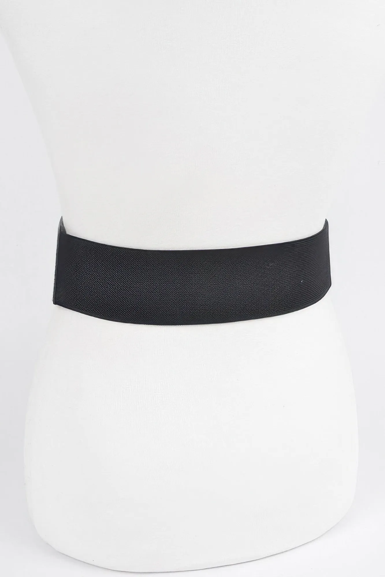 Wide Corset-Style Stretch Belt with Eyelet Studs
