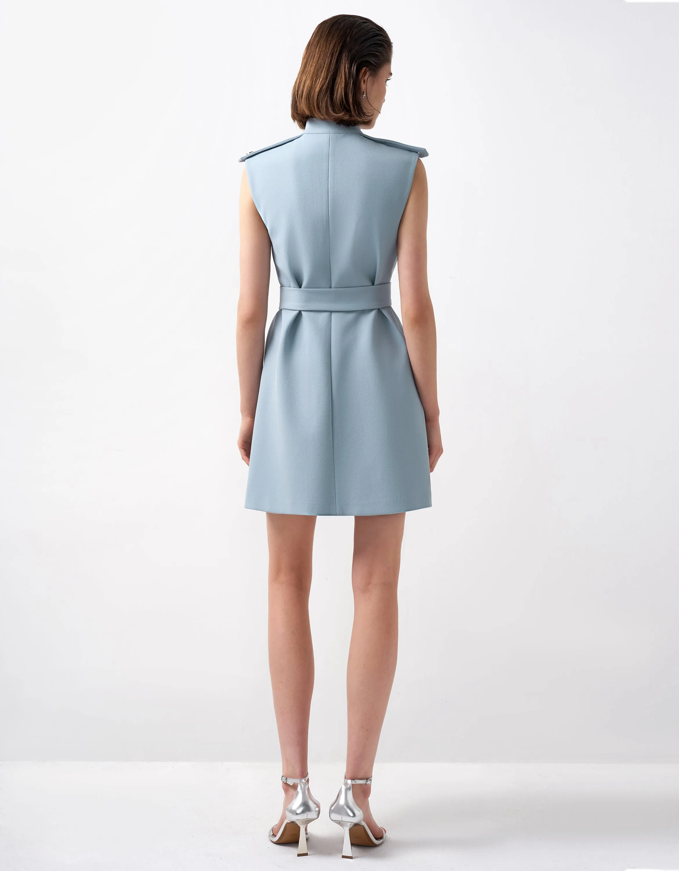Zip Up Belted Dress