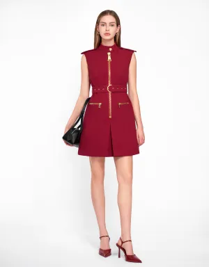 Zip Up Belted Dress