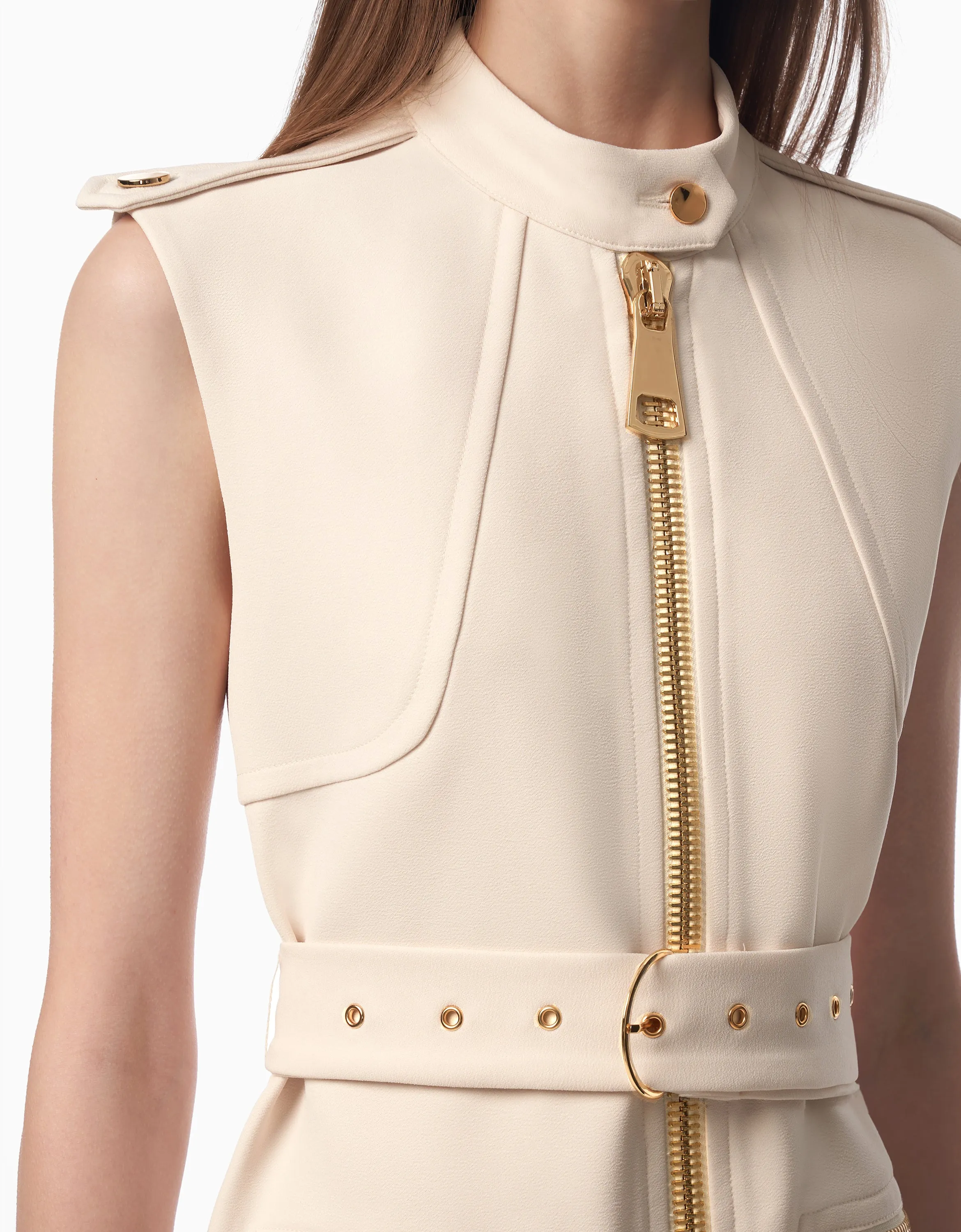 Zip Up Belted Dress